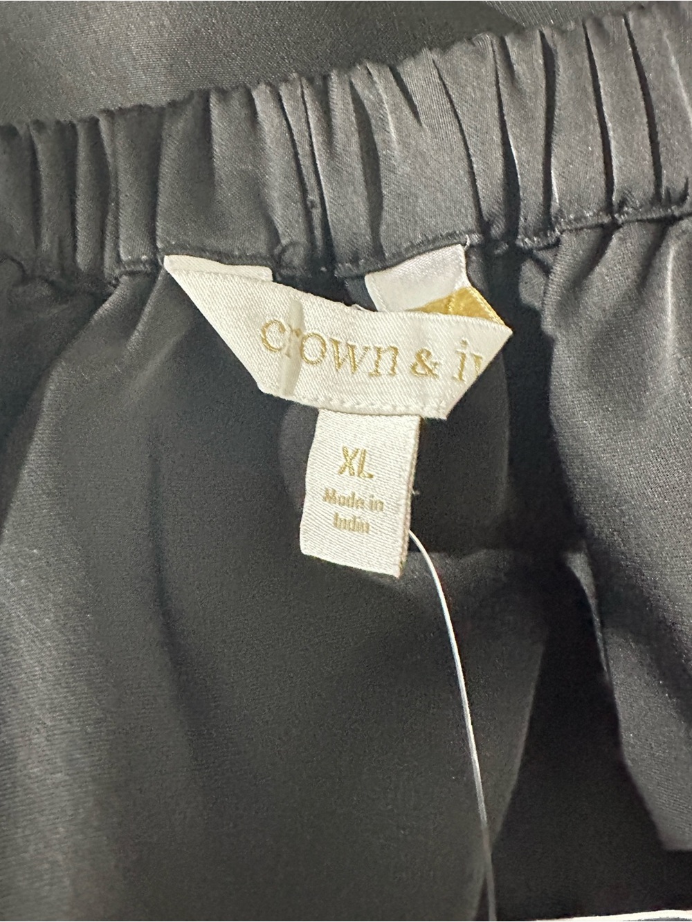 Crown & Ivy Black Pull On Midi Skirt XL Elastic Waist NWT Women’s Casual - Picture 3 of 5